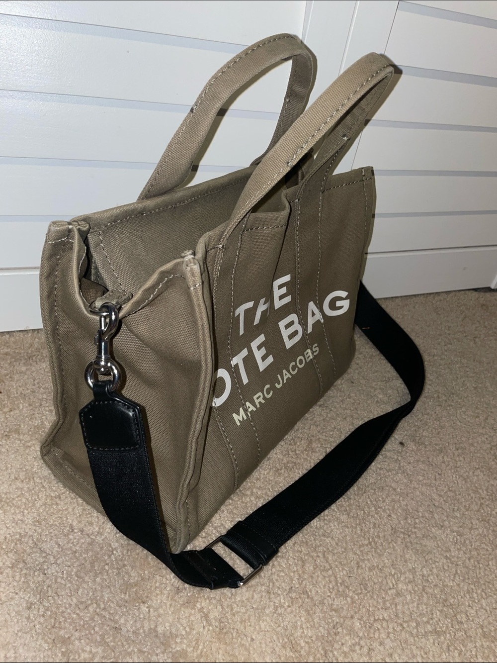 Marc Jacobs Slate Green Canvas Medium The Tote Bag EUC - Picture 4 of 10